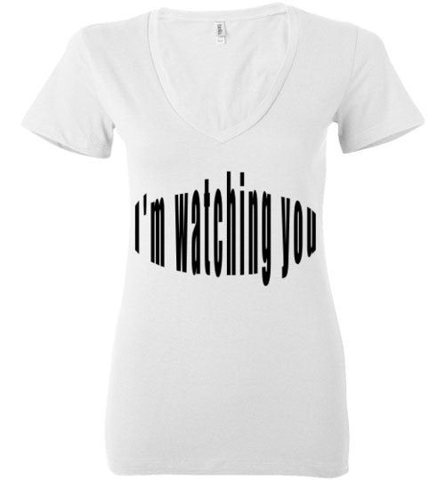 I'm watching you too ladies deep v neck