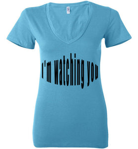 I'm watching you too ladies deep v neck